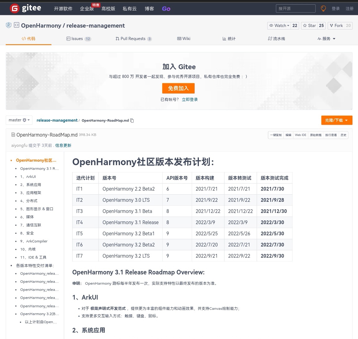 开源鸿蒙 OpenHarmony 3.2 LTS 版本预计 9 月底发布