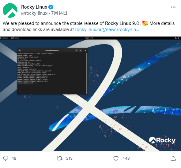 Rocky Linux 9.0 正式版发布：免费的 RHEL 9、CentOS 替代