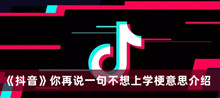 《抖音》你再说一句不想上学梗意思介绍